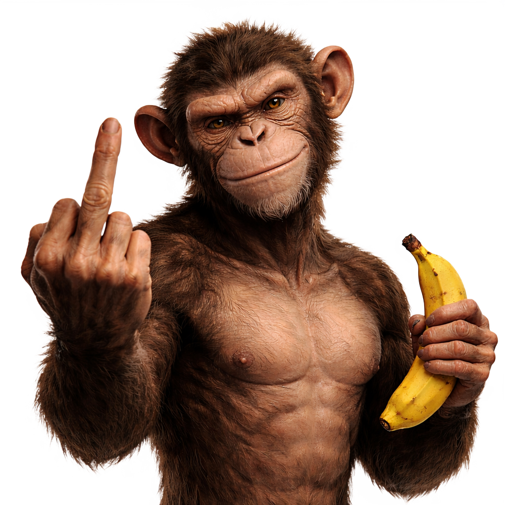 Monkey holding banana